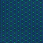Polyester crêpe met blauw abstract motief
