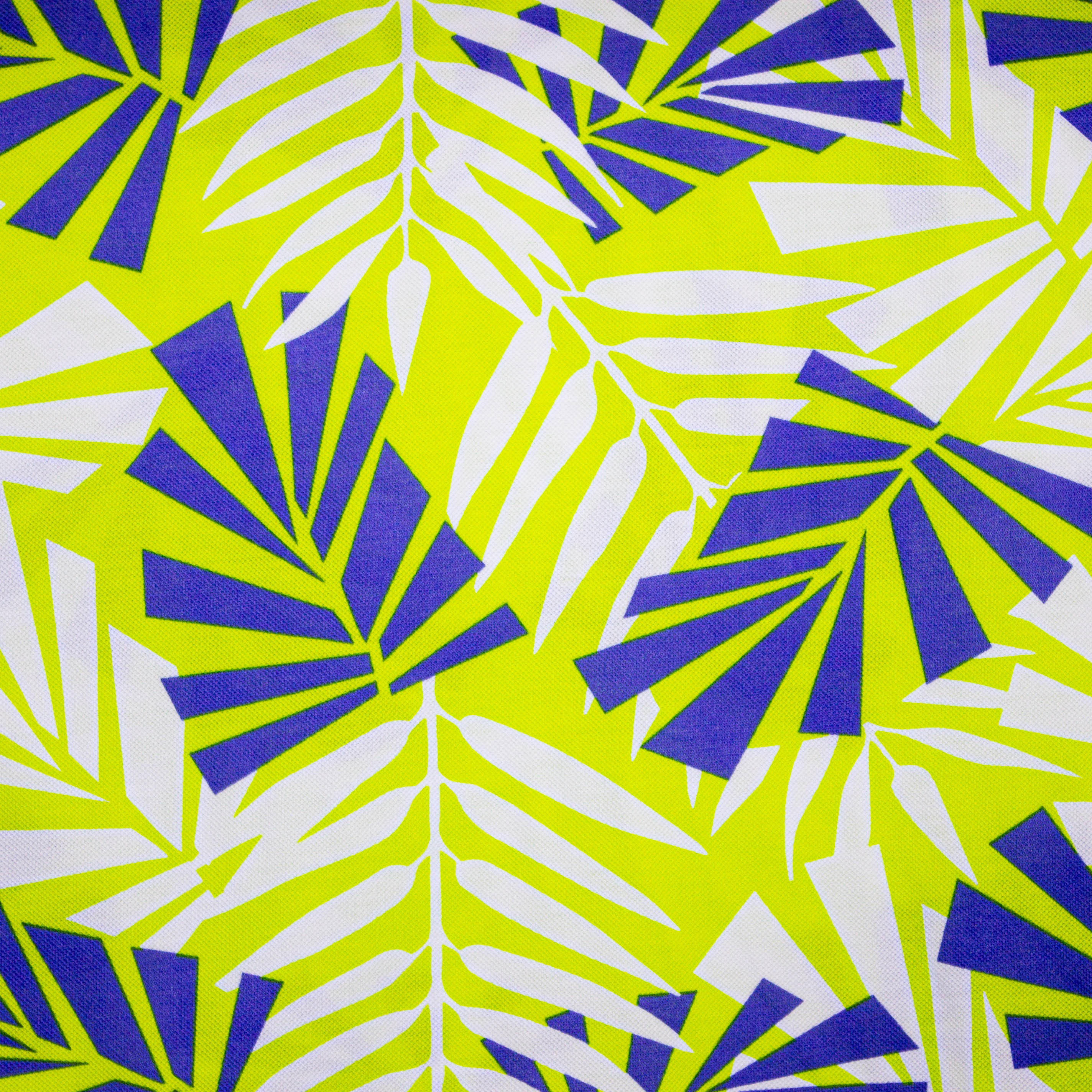 Polo tricot lime met abstracte bladeren - Katia