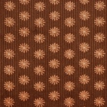 Corduroy ribfluweel bruin met bloemen - Poppy