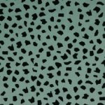 Linnen viscose turquoise met zwarte vlekken - Poppy
