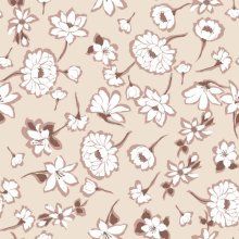 Linnen beige met bloemen - Poppy