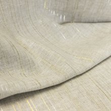 Linnen beige met gestreept goud- en zilverdraad