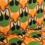 Viscose groen abstract patroon gevlekt