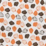 Katoen polyester wit met aardbeien
