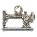 Metalen bedeltje - antieke naaimachine - 20 mm