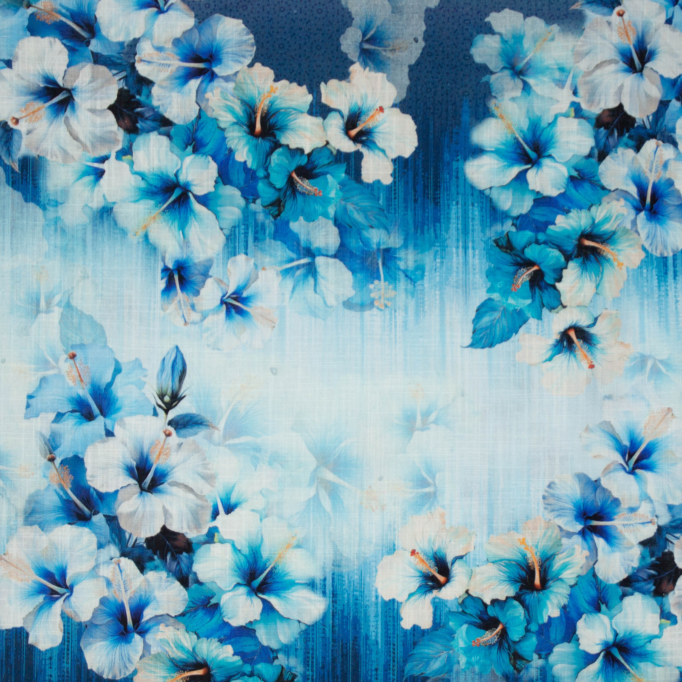 Linnen met blauwe bloemen gradient