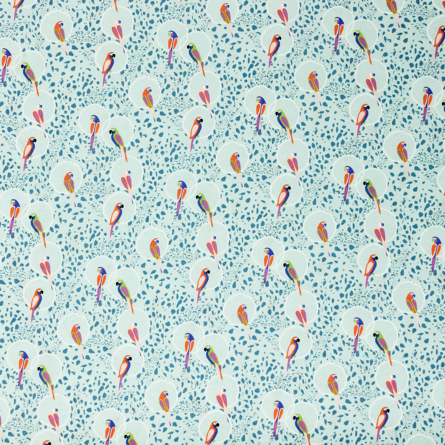 Viscose blauw met vogels - Knipmode