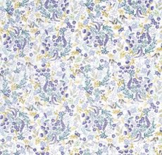 Katoen wit met lavendel bloemen- Katia -