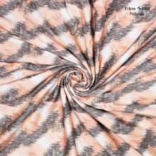 Gesatineerde viscose met roos en grijze print - Fibre Mood
