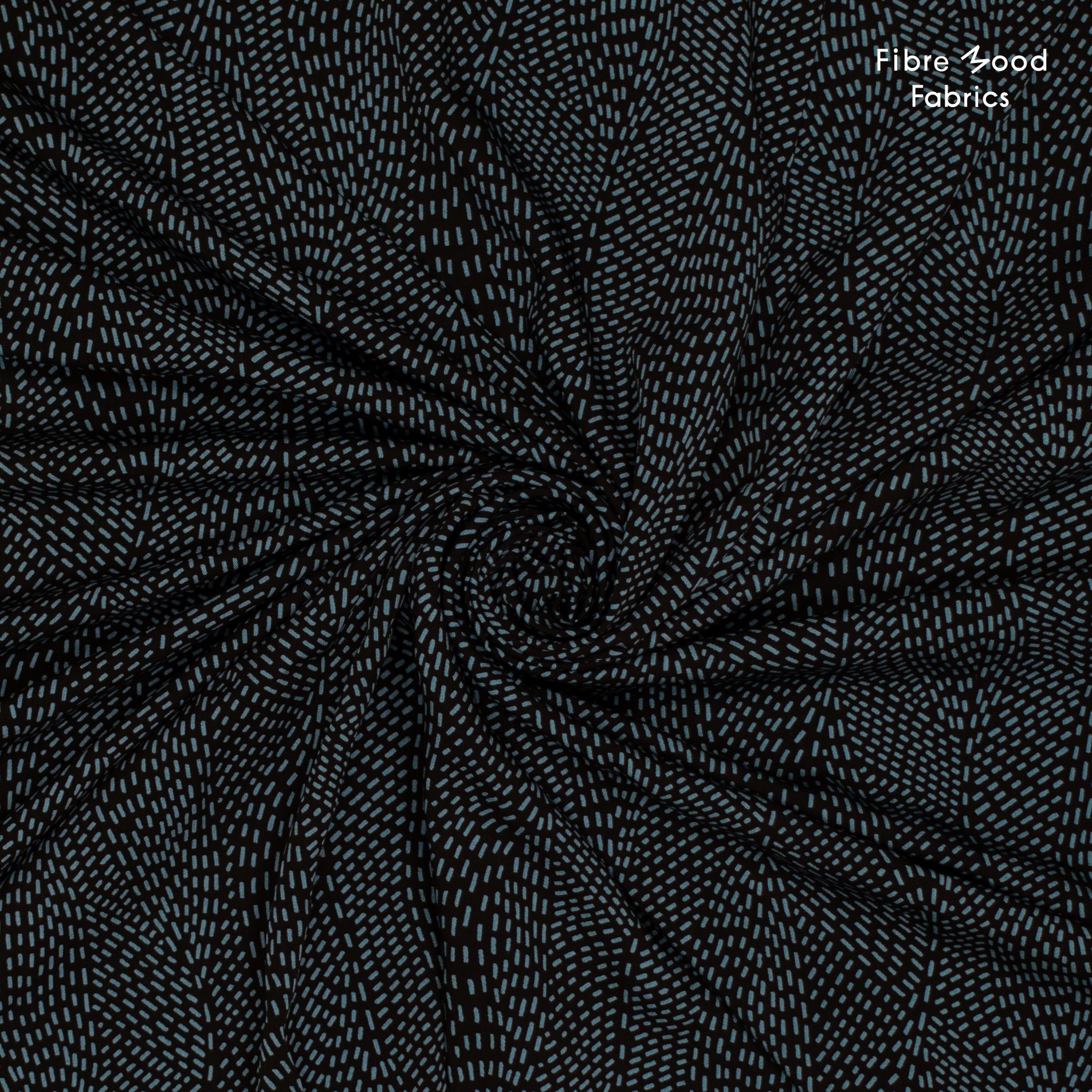 Viscose tencel zwart met blauwe streepjes - Fibre Mood