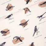 French Terry zacht roze met vogels 'ornithology'  - See You At Six -