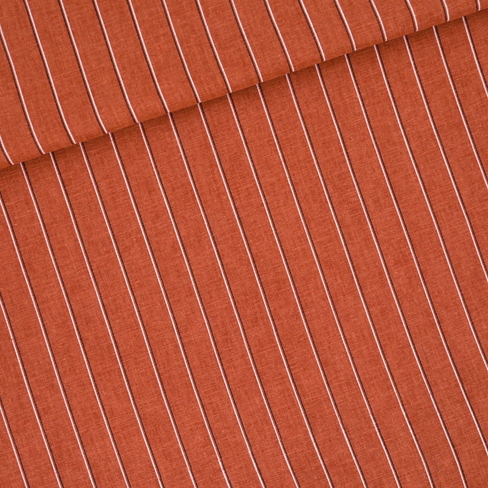 Linnen viscose roest met zwart/witte strepen  'lines'  - See You At Six