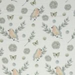 Double gauze wit met vogels en bloemen