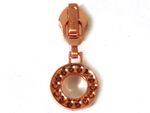 Ritstrekker met ring in rupsband deco - 6,5 mm metaal rosé goud
