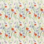 Double gauze wit met bloemetjes