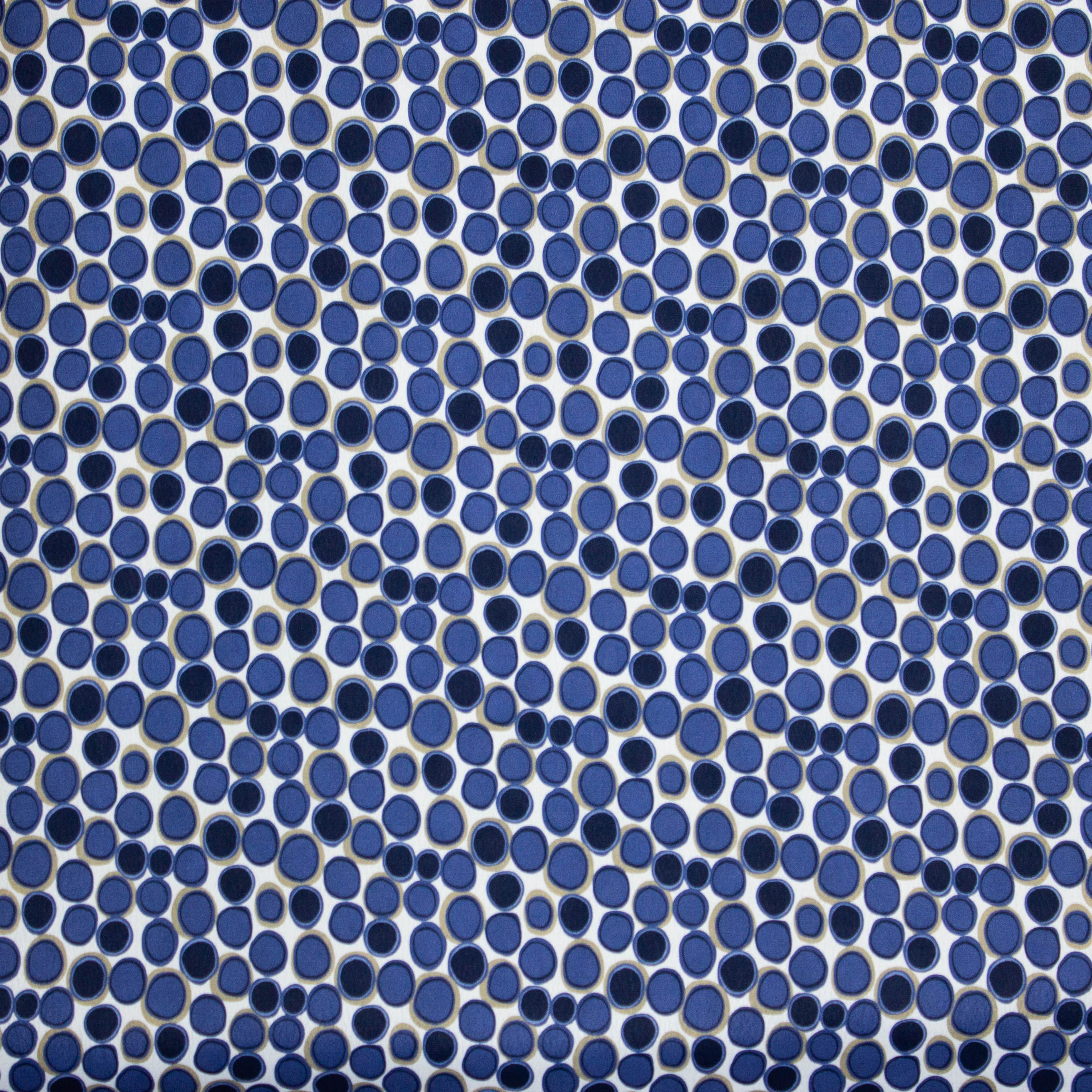 Viscose crêpe met blauwe stippen