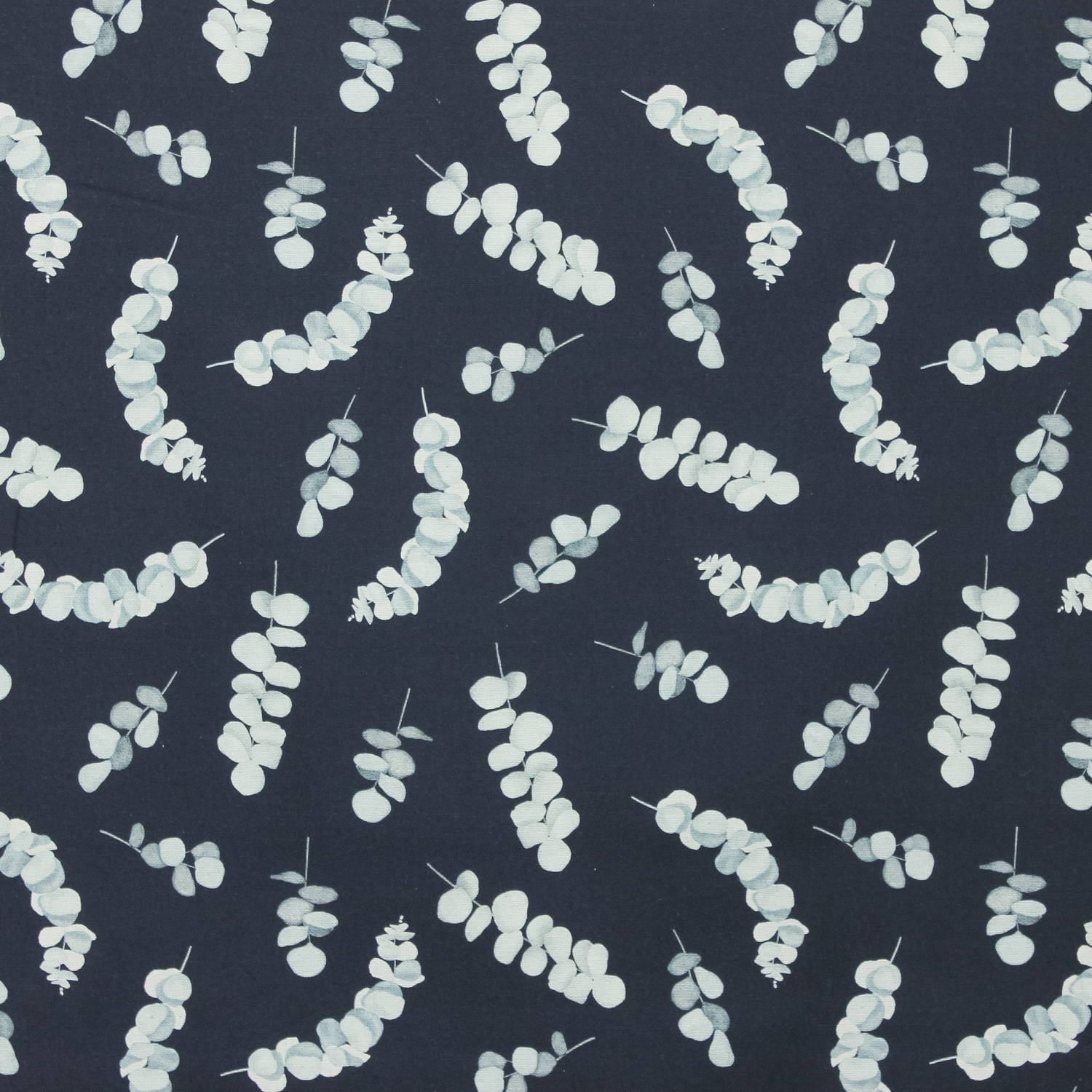 Canvas donkerblauw met witte blaadjes   - Poppy