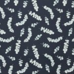 Canvas donkerblauw met witte blaadjes   - Poppy
