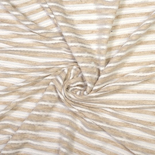 Breistof goud beige gestreept