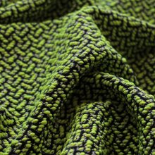 Chanelstof double face groen met streepjes - Lorré