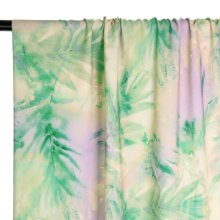 Viscose groen/geel met bladeren in aquarel inkt - Atelier Jupe