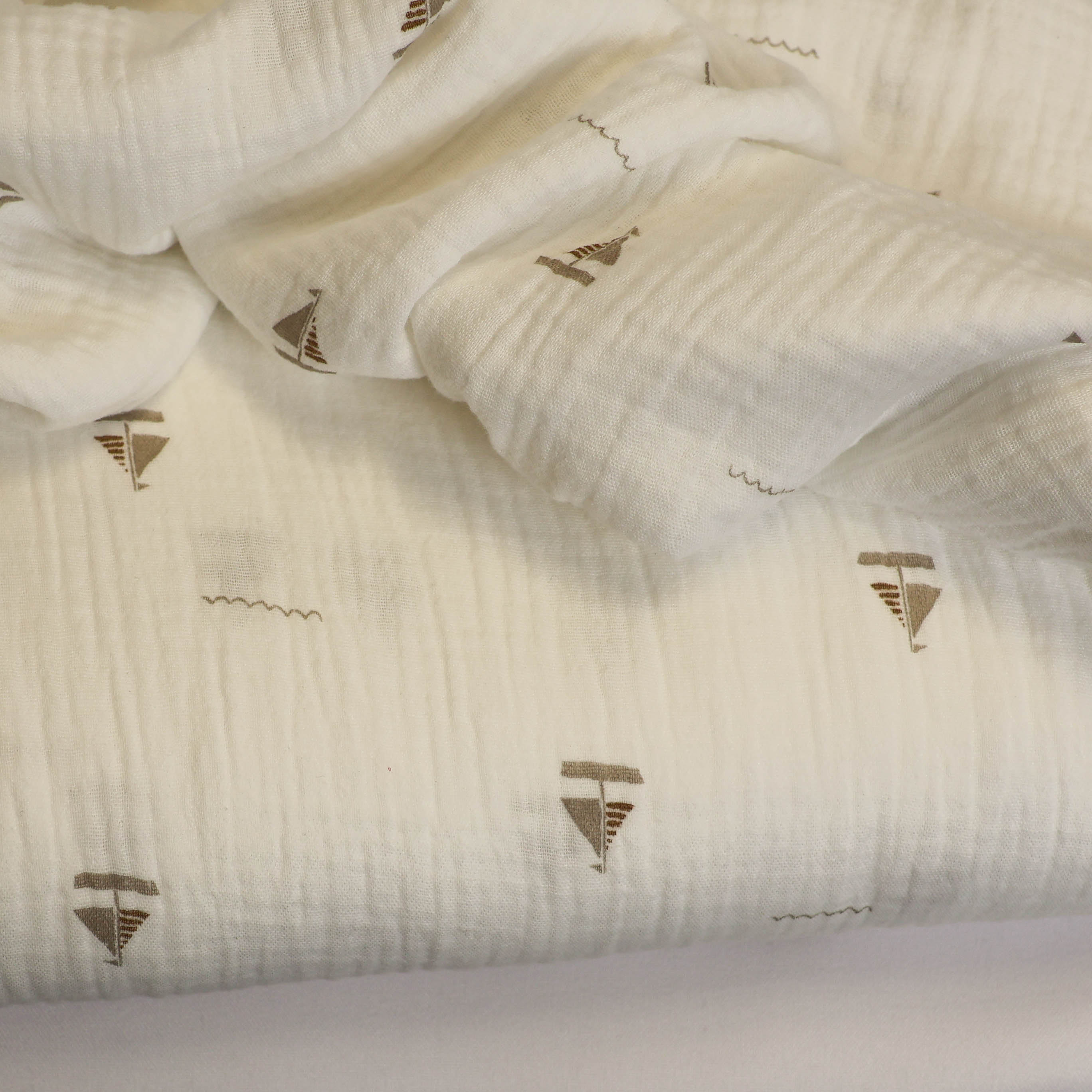 Witte tetra met zeilbootjes - B*Trendy