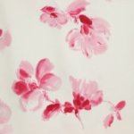 Katoen wit met roze bloemen