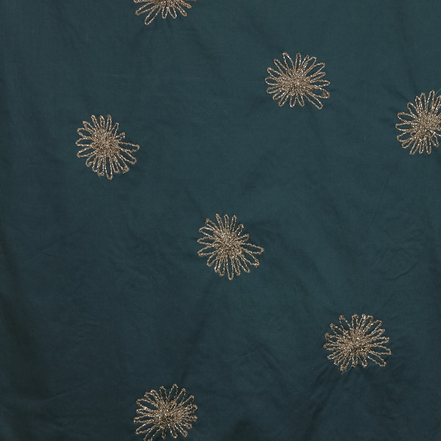 Katoen elasthane blauw met lurex geborduurd