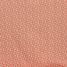 Katoen tricot bruin roze met kleine bloemetjes