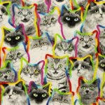 Katoen grijs met katten