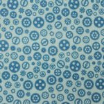 Katoen blauw met tandwielen