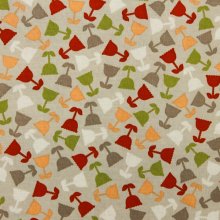 Katoen grijs met bloemen