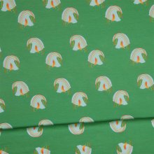 French terry groen met surfende watermeloenen - Le Loup Art