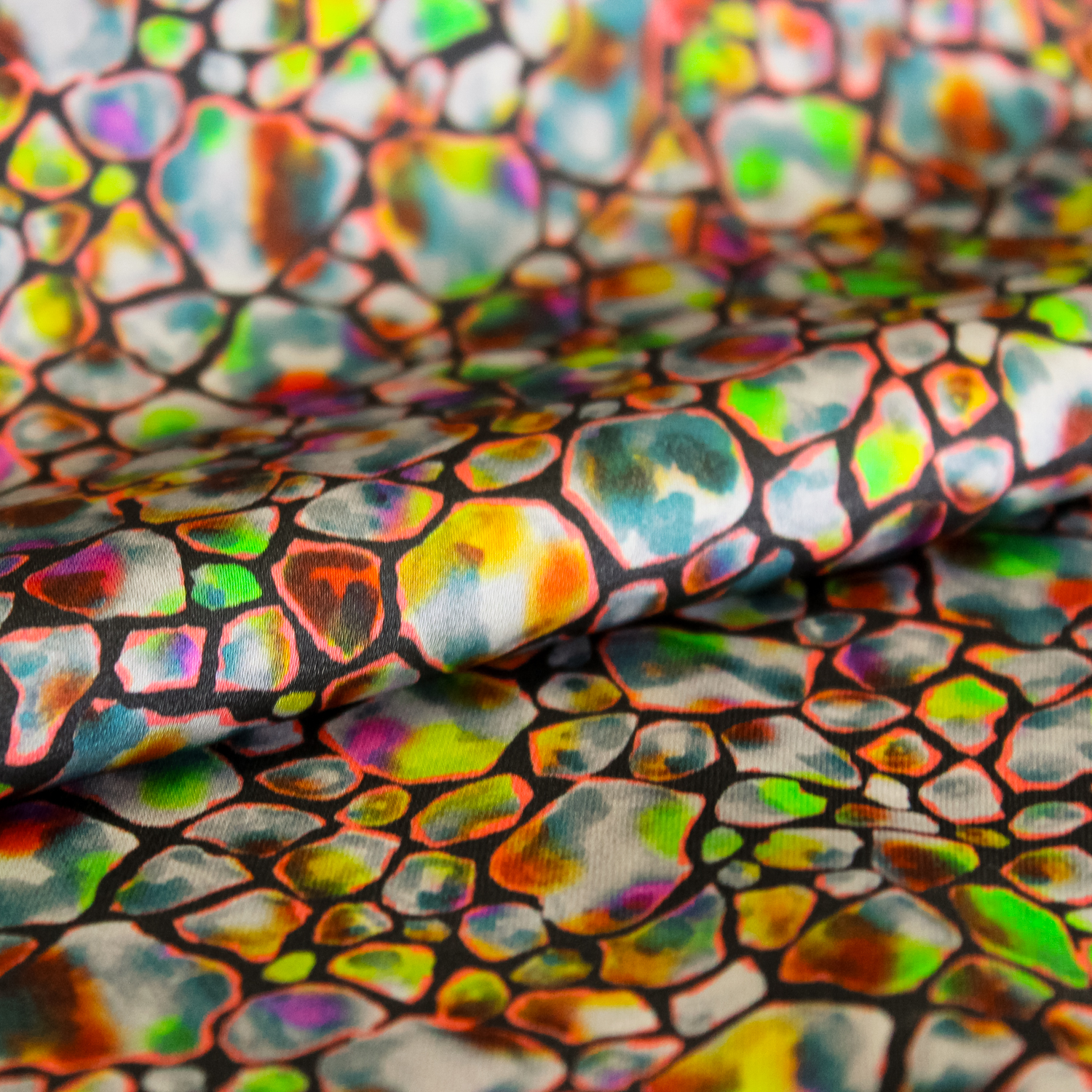 Viscose multicolor met kleurrijke vlakken