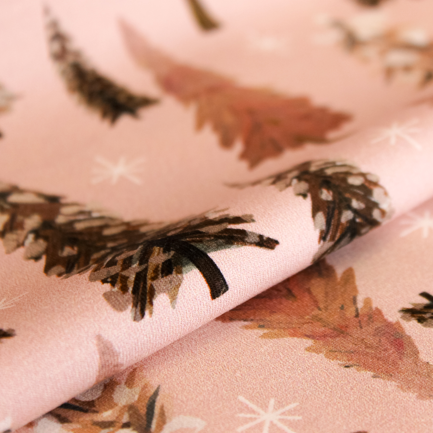 Tricot roze met dennebomen