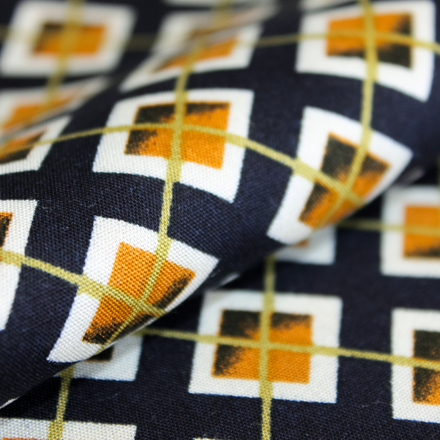 Viscose blauw met ruitenmotief