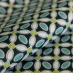 Katoen blauw met cirkelmotief