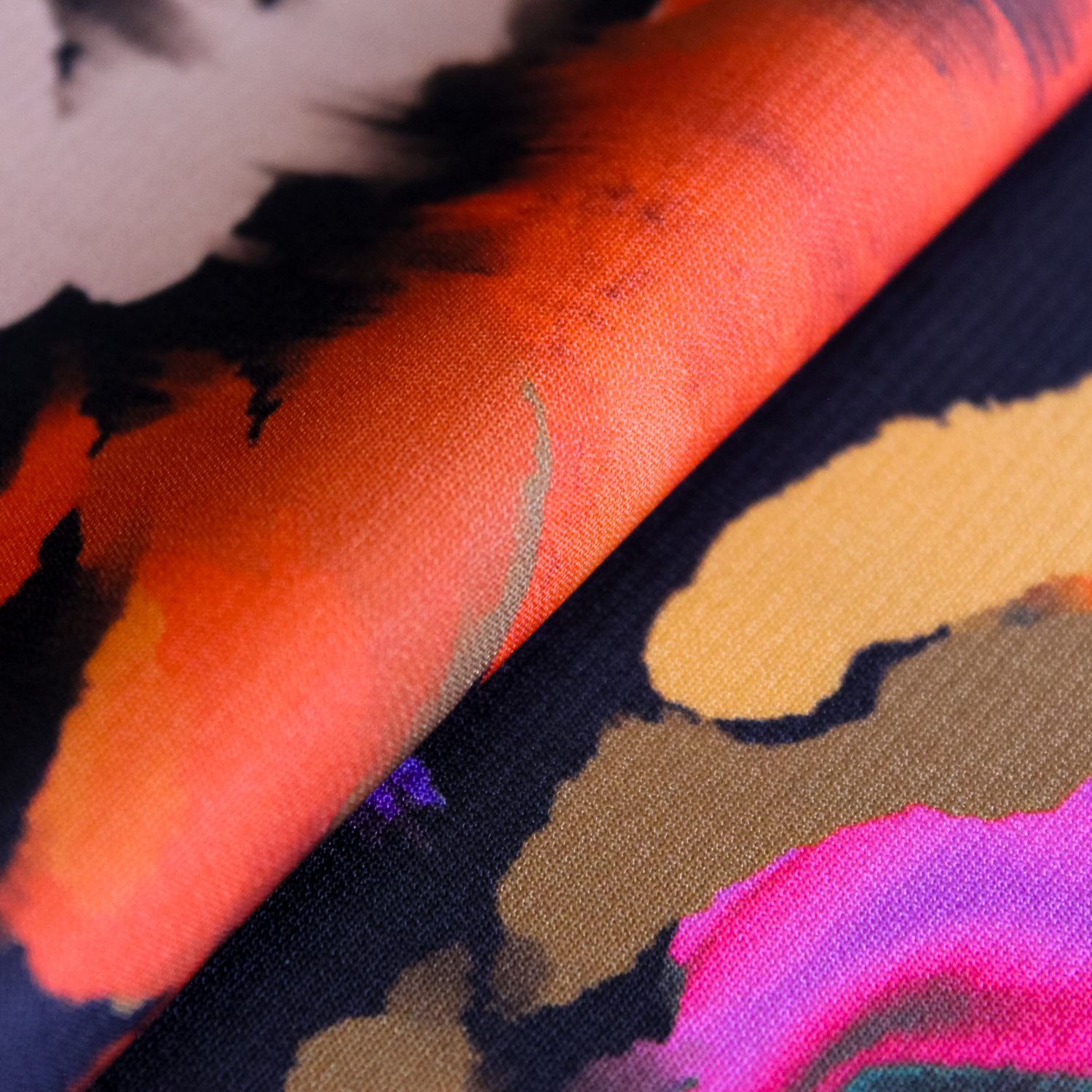 Polyester multicolor bloemen