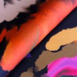 Polyester multicolor bloemen