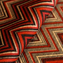 Polyester viscose tricot zigzag rood