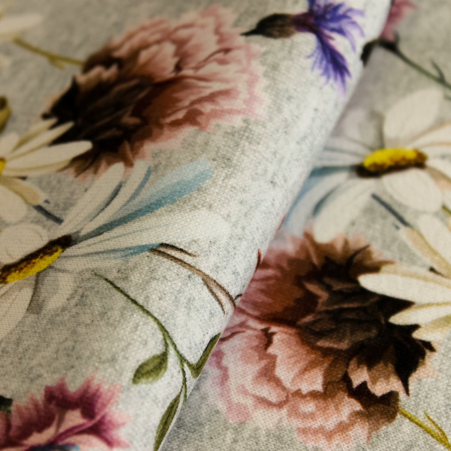 Sweater grijs met bloemen