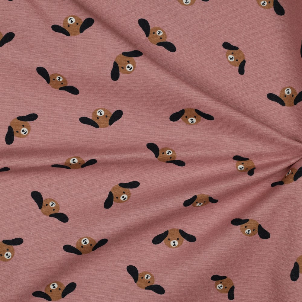 Flanel roze met hondjes - Poppy