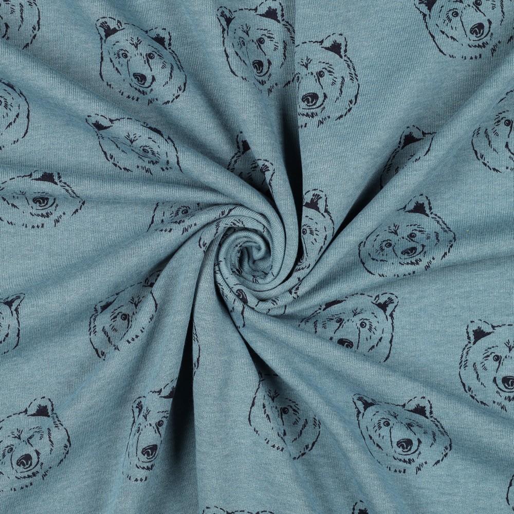 French terry blauw met beren - Poppy