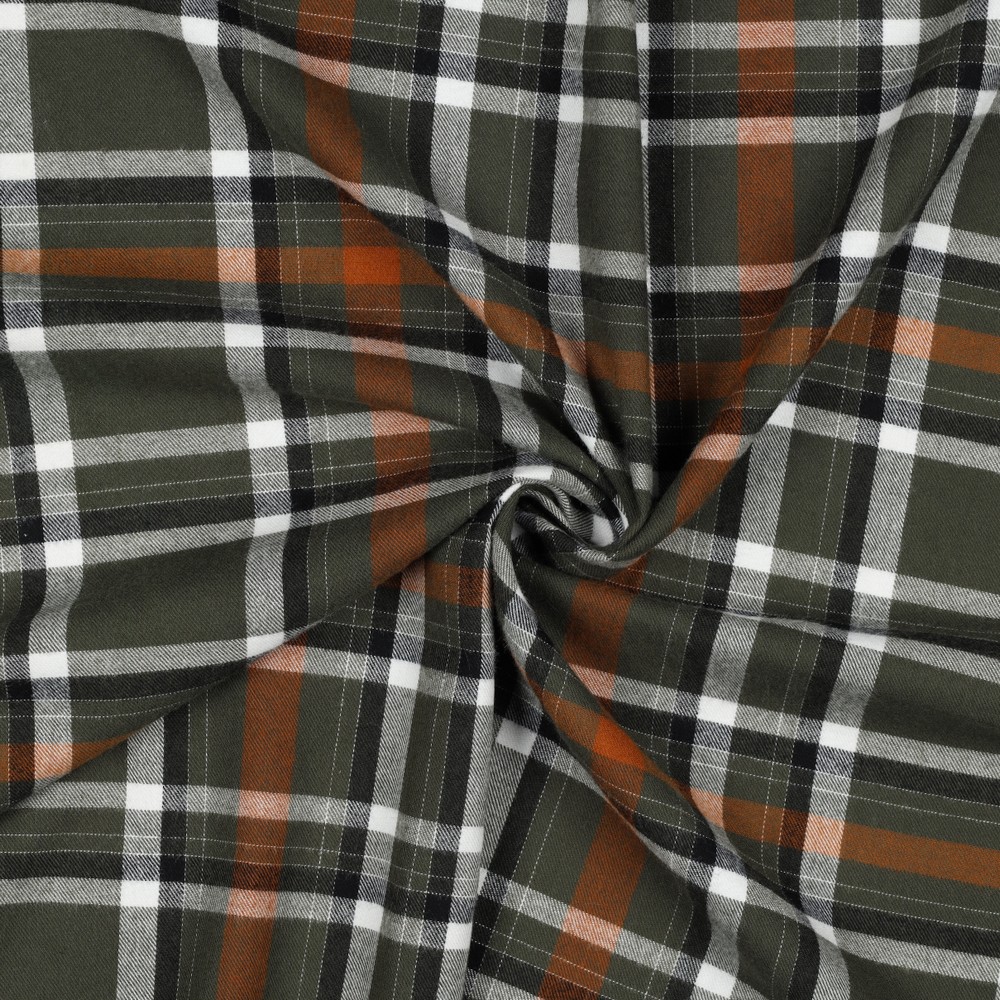 Katoen viscose groen met ruiten - Poppy