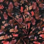 Katoen tricot zwart met bloemen - Poppy