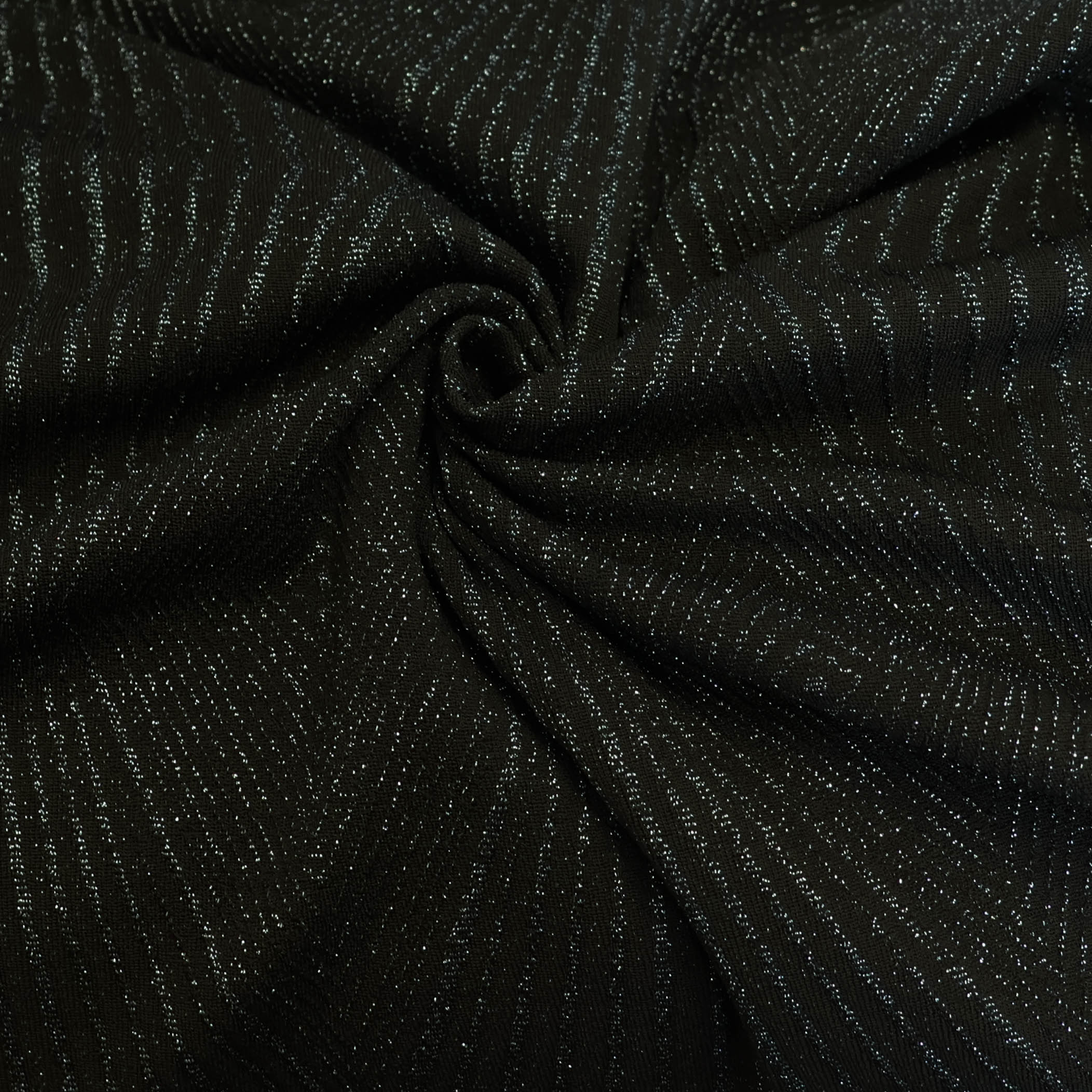Tricot zwart met metallic patroon