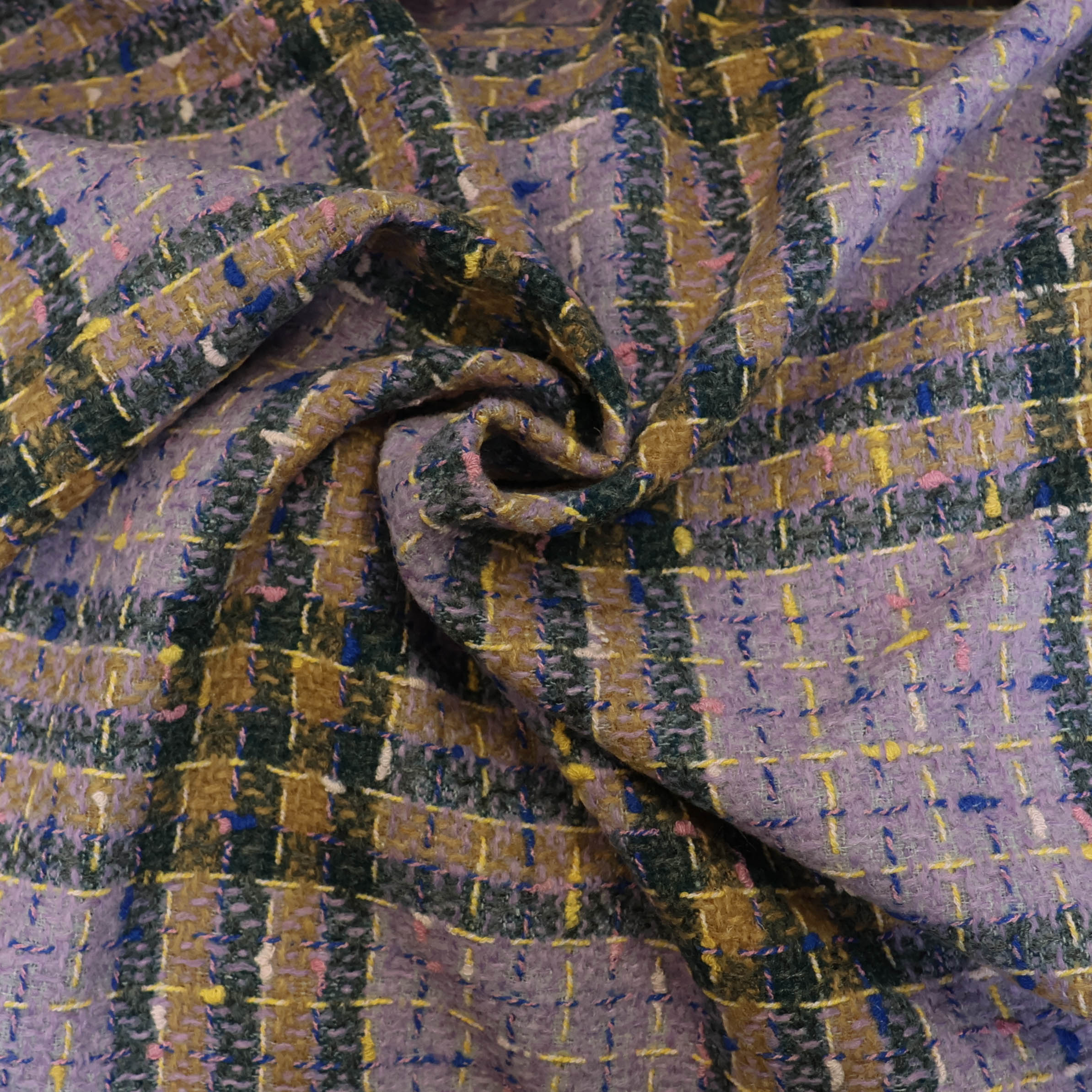 Manteltweed lila geruit - Katia Fabrics