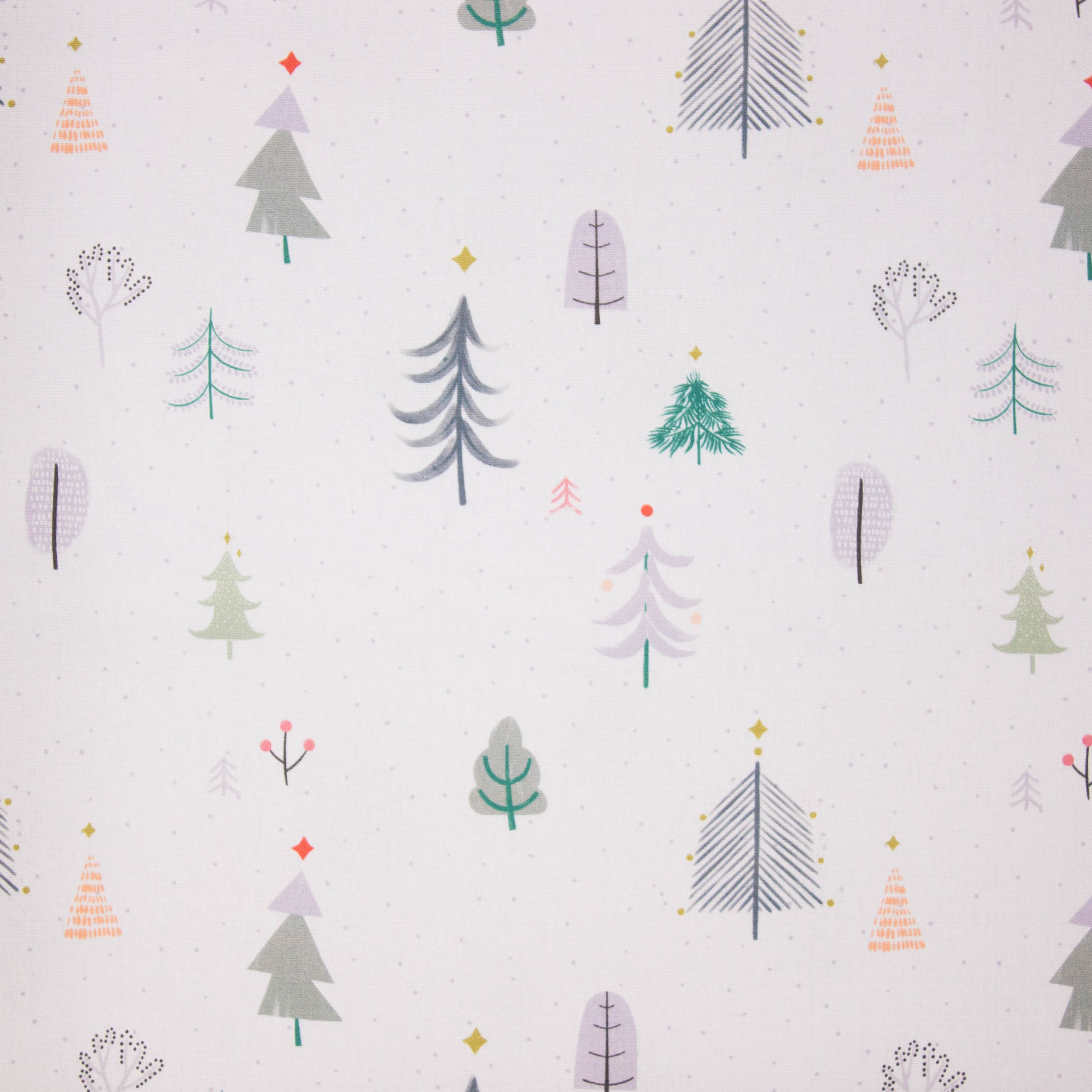 Canvas wit met boompjes