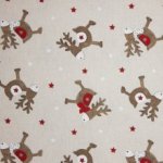 Canvas bruin met rendieren en sterretjes