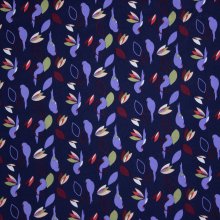 Viscose blauw met vogels